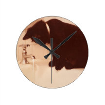 Badezimmer-Pfeffer-schwarze Katze Wanduhr