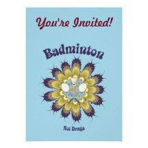 Badminton nicht mischt Blume Drogen bei Individuelle Einladungskarte