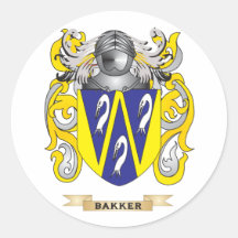 Bakker Wappen (Familienwappen) Runde Sticker