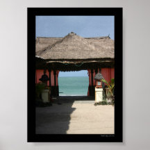 Balinese-Hütte und Ozean Posterdrucke