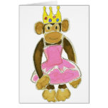 Ballerina-Prinzessin Monkey Grußkarte