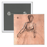 Ballerinaskizze durch Degas hübsche Balletttänzerk Button