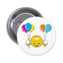 Ballon-Feier-Smiley Button