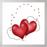 Ballon-Herzen mit wenig Herzen Plakatdrucke