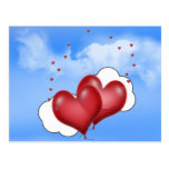 Ballon-Herzen mit wenig Herzen Postkarte