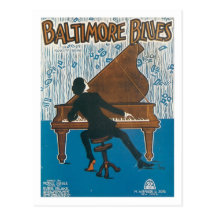 Baltimore-BluesVintage Songbook-Abdeckung Postkarte