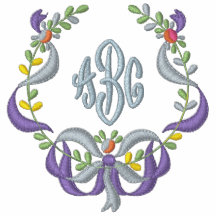 Band und Blumen - Braut-Monogramm