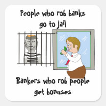 Banker, die Rob-Leute Prämien erhalten Sticker