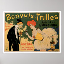 Banyuls Trilles Vintage Wein-Getränk-Anzeigen-Kuns Poster