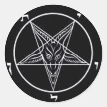 Baphomet rundes Aufkleber-Set