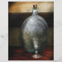 Bar - die Flasche und das Glas Flyer Druck