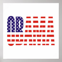 Barack Obama Unterstützungs-USA-Flaggen-T-Shirts-G Posterdrucke