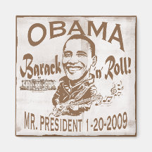 Barack und rollen Einweihungs-Magneten 2009