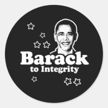 BARACK ZUR INTEGRITÄT RUNDE AUFKLEBER