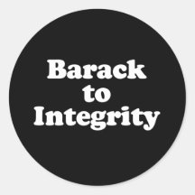 BARACK ZUR INTEGRITÄT RUNDER STICKER