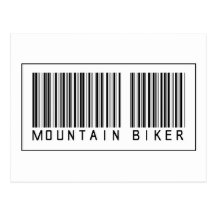 Barcode-Mountainbiker Postkarte