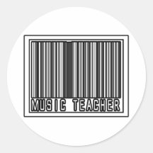 Barcode-Musik-Lehrer Runder Aufkleber