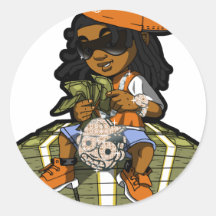 Bargeld-heraus Orange Runder Sticker