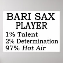 Bari-Saxophon-Heißluft Poster