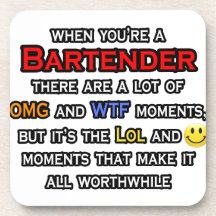 Barkeeper… OMG WTF LOL Cocktail Untersetzer