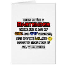 Barkeeper… OMG WTF LOL Grußkarte