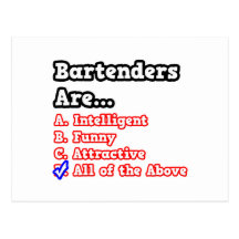 Barkeeper-Quiz-… Witz Postkarten