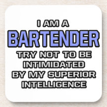 Barkeeper-Witz-… überlegene Intelligenz Drink Untersetzer