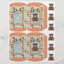 Bärn-Bärn-Jungen-Gastgeschenk-Kasten-Schablone Flyer