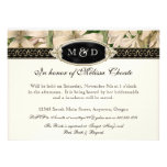 Barockes Vintages Lilien-Gold formal Save the Date Individuelle Einladungskarte