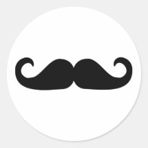 Bart - Schnurrbart Runder Sticker