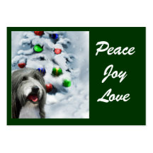 Bärtige Collie-Weihnachtsgeschenke Visitenkartenvorlage