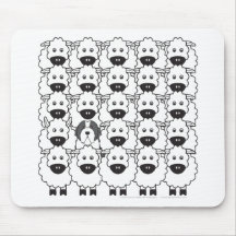 Bärtiger Collie in den Schafen Mousepads