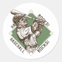 Baseball-Felsen-Teig-Aufkleber