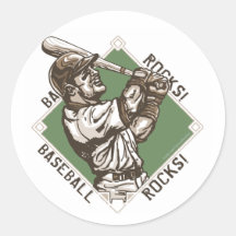 Baseball-Felsen-Teig-Aufkleber