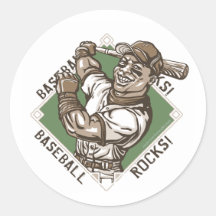 Baseball-Felsen-Teig-Aufkleber