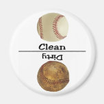 Baseball-sauberer schmutziger Spülmaschinen-Magnet Kühlschrankmagnet