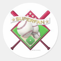 BaseballSuperfan Runde Sticker
