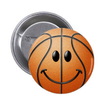 Basketball-Smiley Anstecknadelbutton