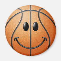 Basketball-Smiley Kühlschrankmagnet