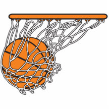 Basketball woosh Ball in der Nettovektorillustrati Fotoausschnitt