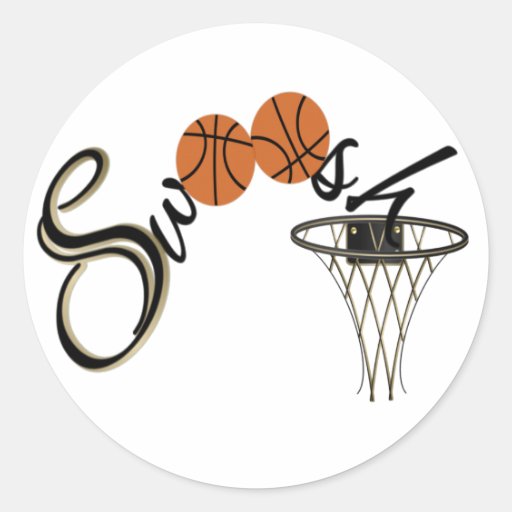 BasketballSwoosh Runder Sticker