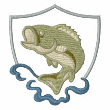 Bass-Fisch-Wappen Besticktes Polo