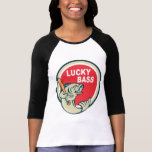 Baß mit glücklichem Baß des Baseballschlägers T-shirt