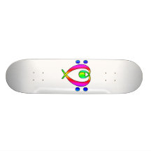 Bassschlüssel-Herz-Regenbogen-Steigung Skateboardbretter