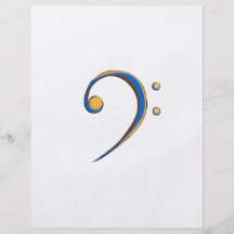 Bassschlüssel-lässige Art-Orange und Blau Vollfarbige Flyer