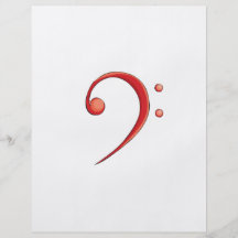 Bassschlüssel-lässiges Art-Rot Flyerbedruckung