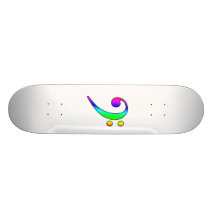 Bassschlüssel-Regenbogen-Steigungs-Kontur Bedruckte Skateboarddecks