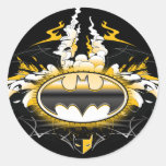 Batman-Logo mit Autos Runde Aufkleber