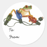 Baum-Frosch-Feiertags-Aufkleber