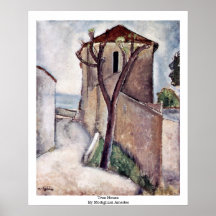 Baum-Haus durch Modigliani Amedeo Plakat